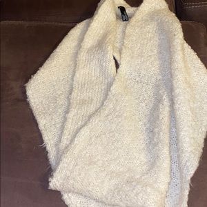 Cream knit looped scarf from Express